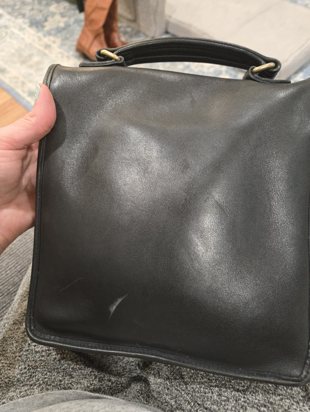 Coach• Vintage Station Black Leather Bag with Gold Accent. M4C 5130 - Picture 11 of 16
